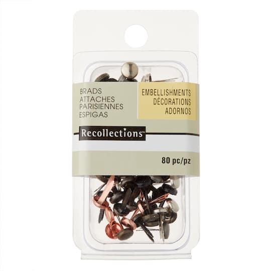 12 Packs: 80 ct. (960 total) Metallic Circle Brads by Recollections&#x2122;